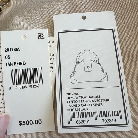 Manu Atelier Demi top handle crossbody fabric/leather bag - Picture 8 of 8